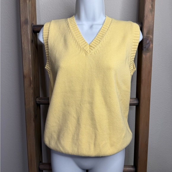 Yellow Knit Sweater Vest - Picture 1 of 6